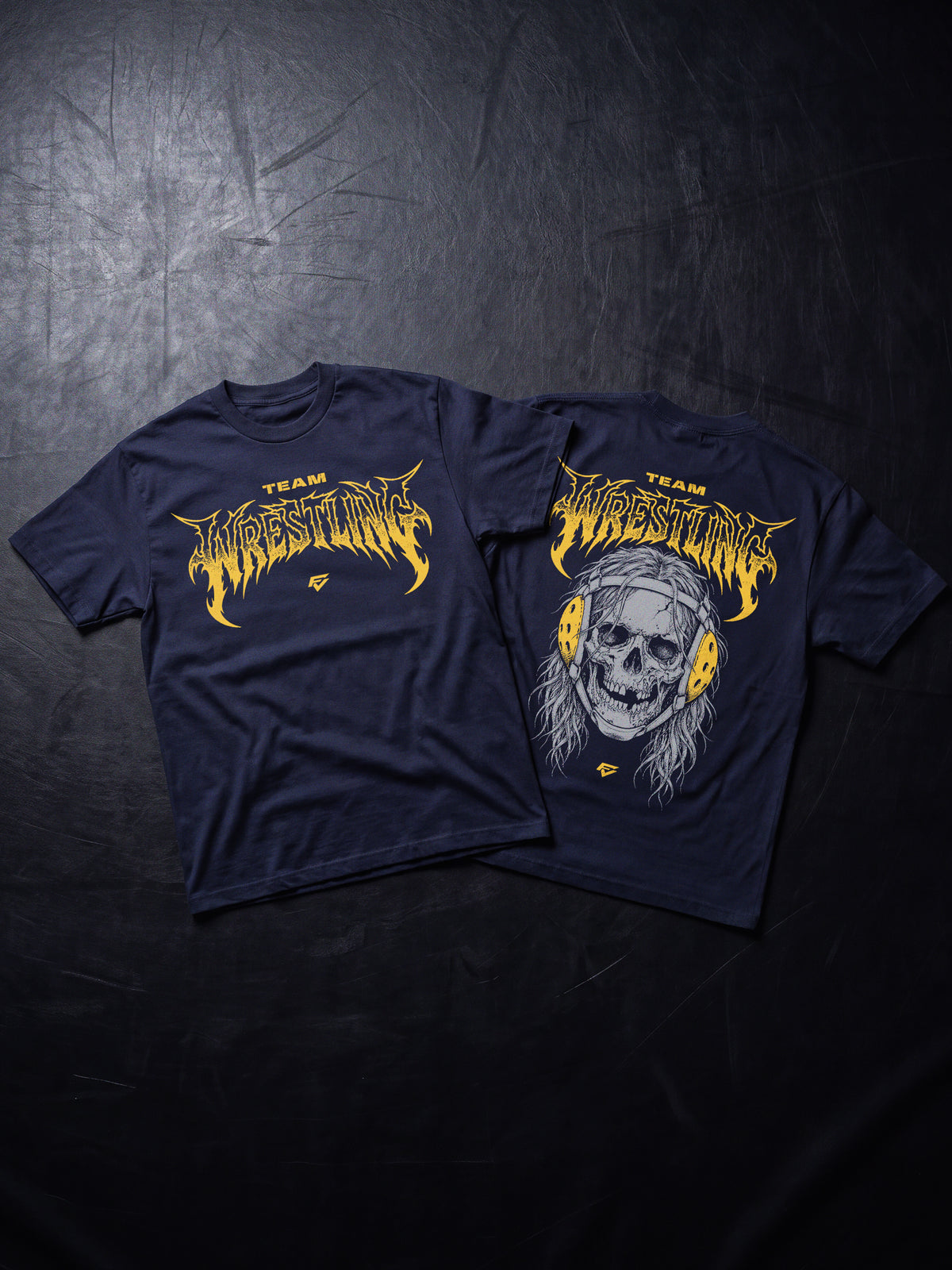 Team Wrestling Classic Tee - Navy Blue/Yellow