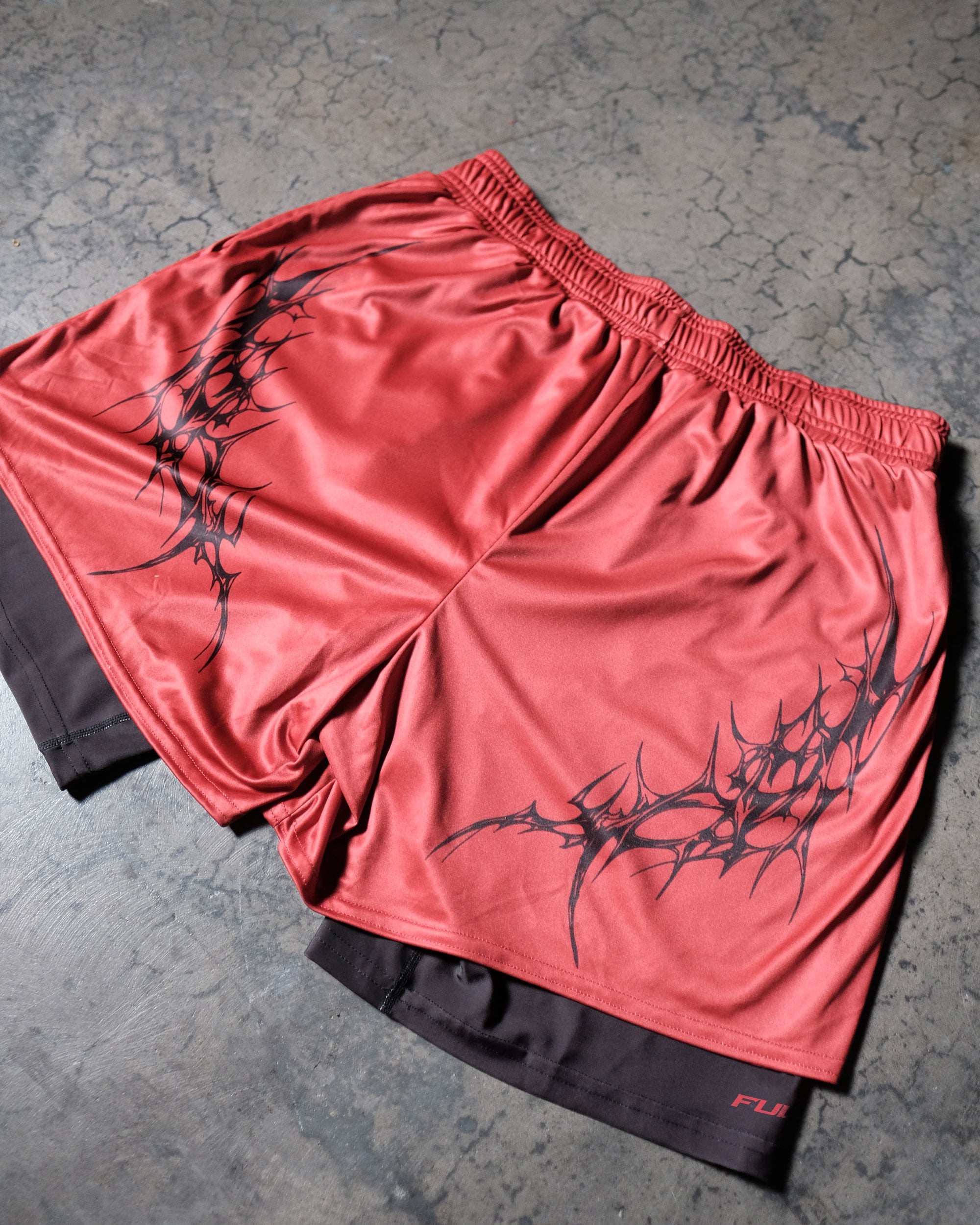 FV Dual Layer Shorts in Red – FULL VIOLENCE STORE