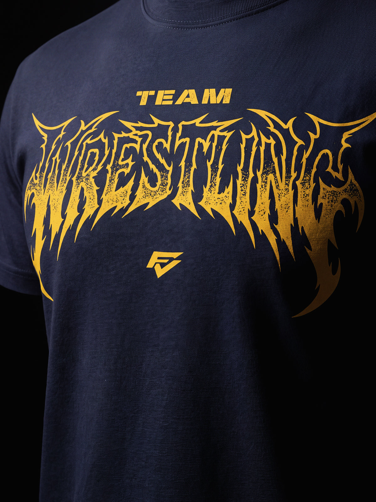 Team Wrestling Classic Tee - Navy Blue/Yellow