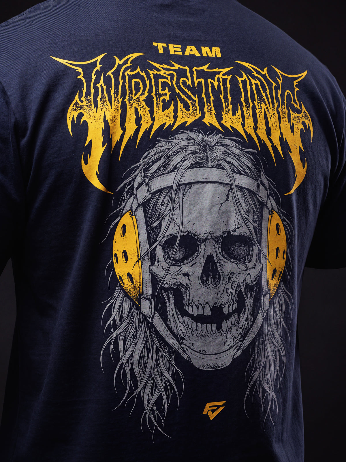 Team Wrestling Classic Tee - Navy Blue/Yellow