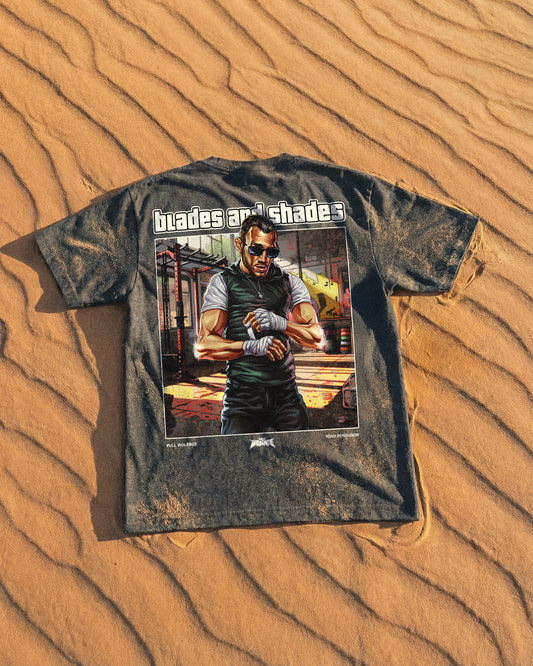 Blades and Shades "Premium" Tee in Garment-Dyed Shadow