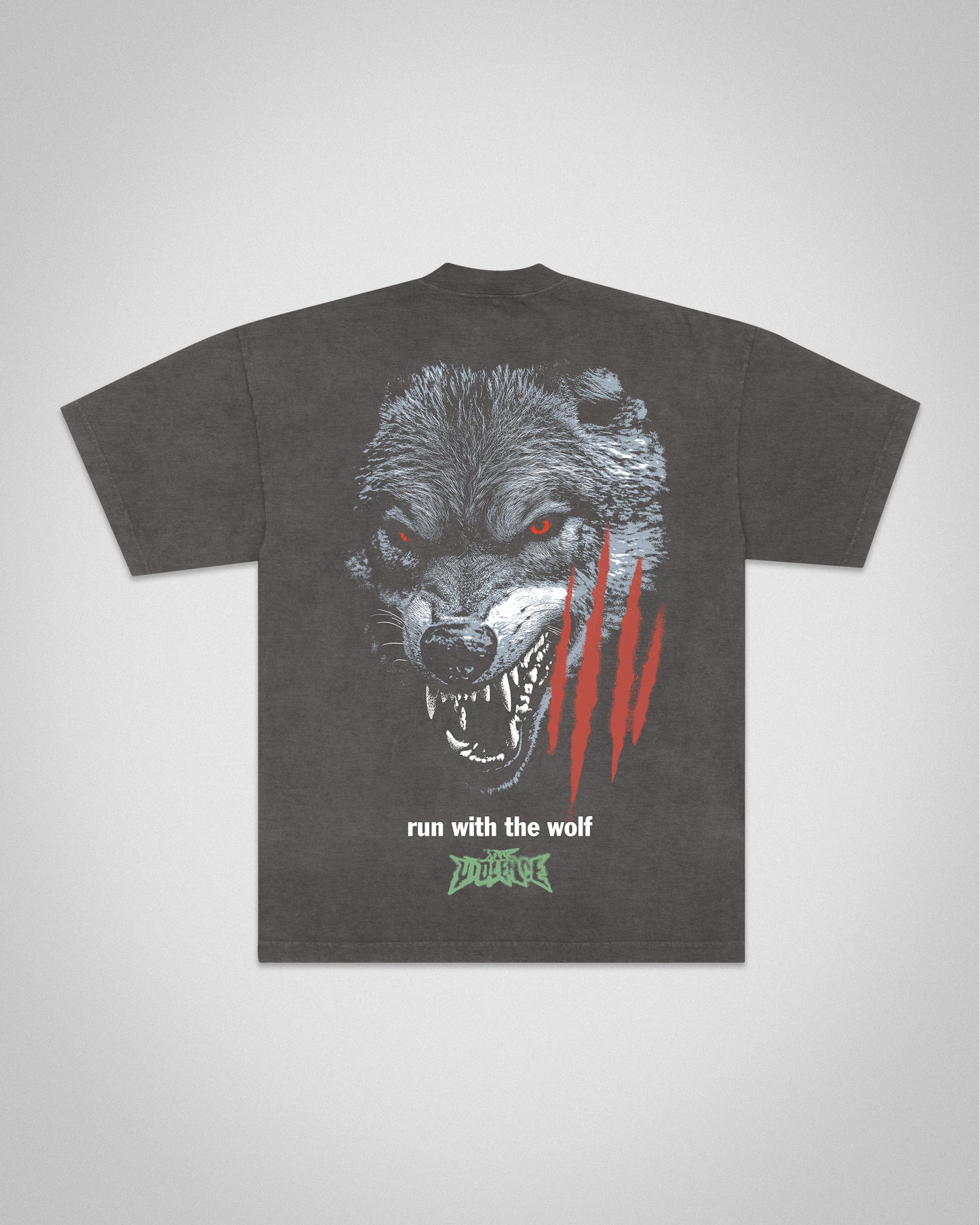 Run with the Wolf "Premium" Tee in Garment-Dyed Shadow