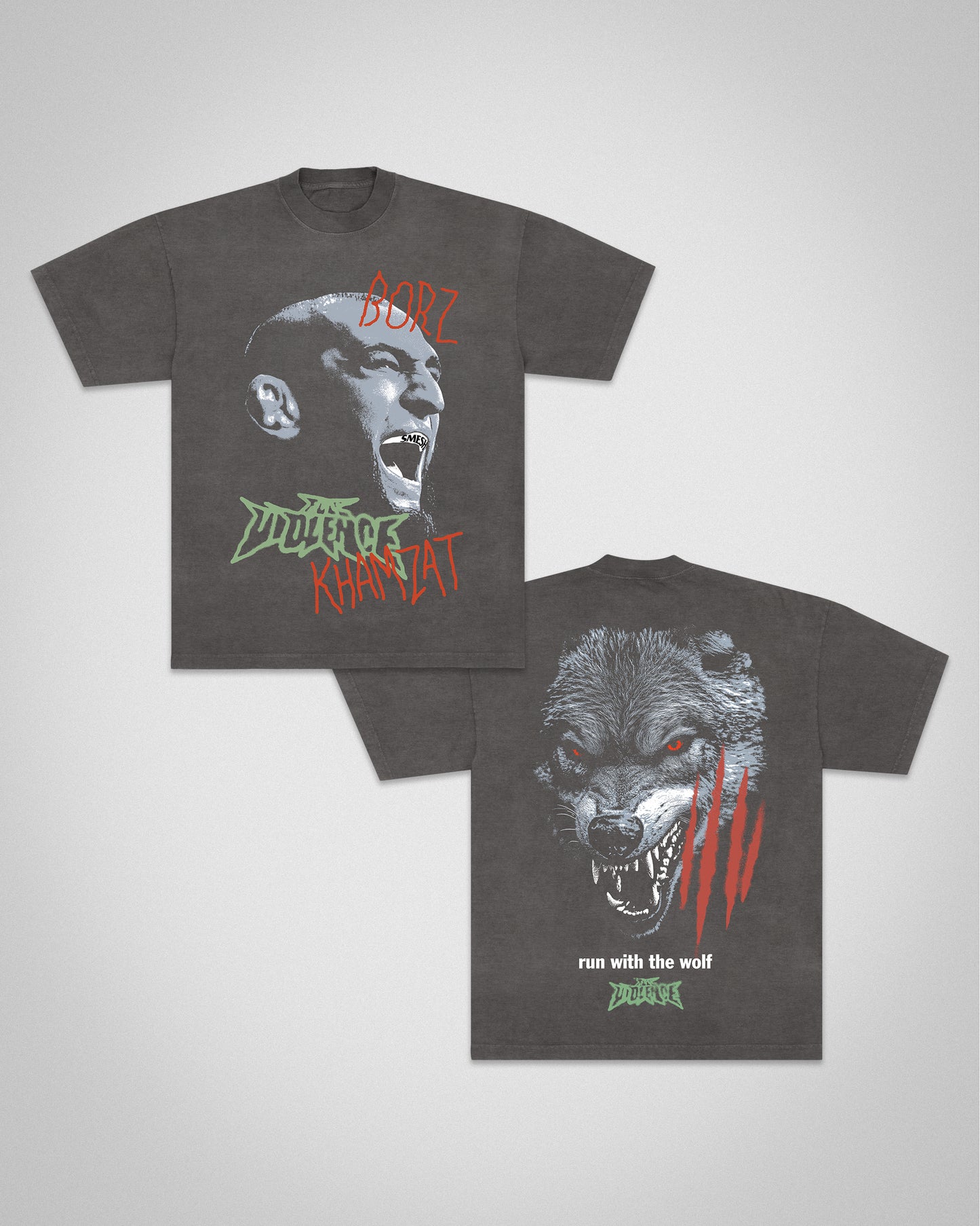 Run with the Wolf "Premium" Tee in Garment-Dyed Shadow