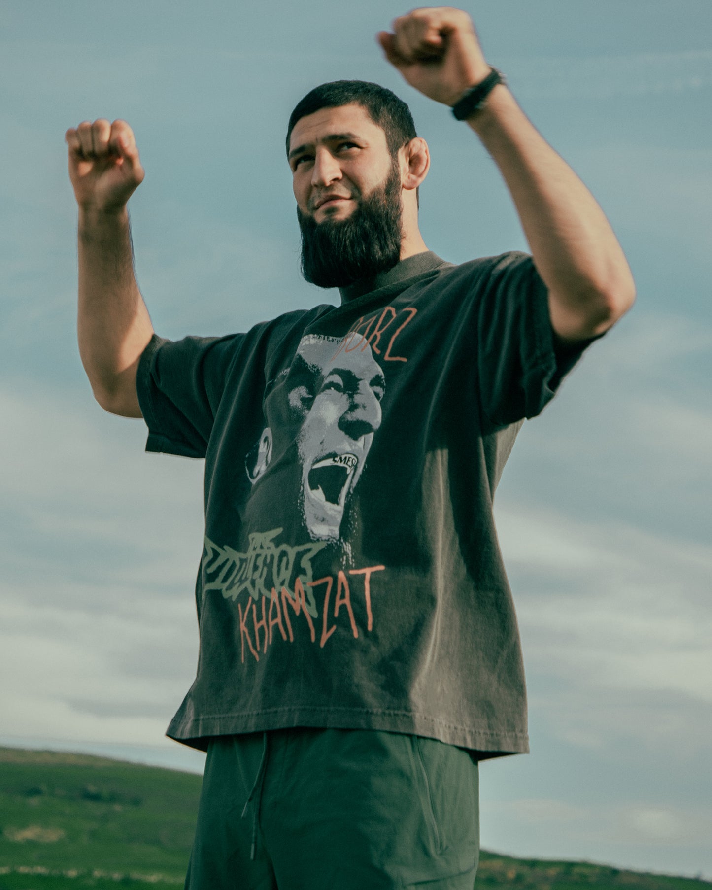 Run with the Wolf "Premium" Tee in Garment-Dyed Shadow