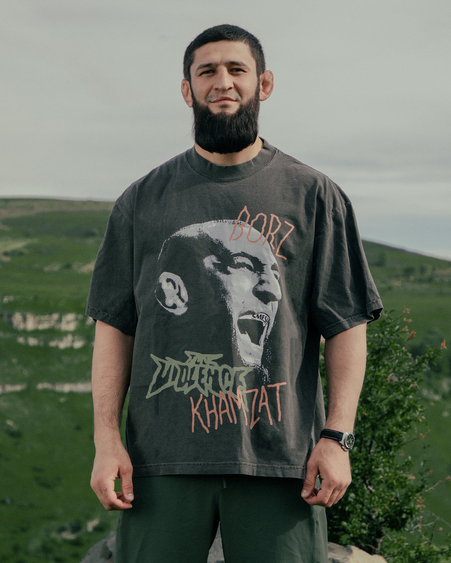 Run with the Wolf "Premium" Tee in Garment-Dyed Shadow