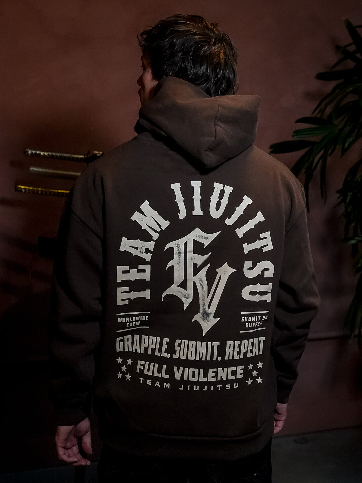 Team Jiu Jitsu Hoodie - Brown