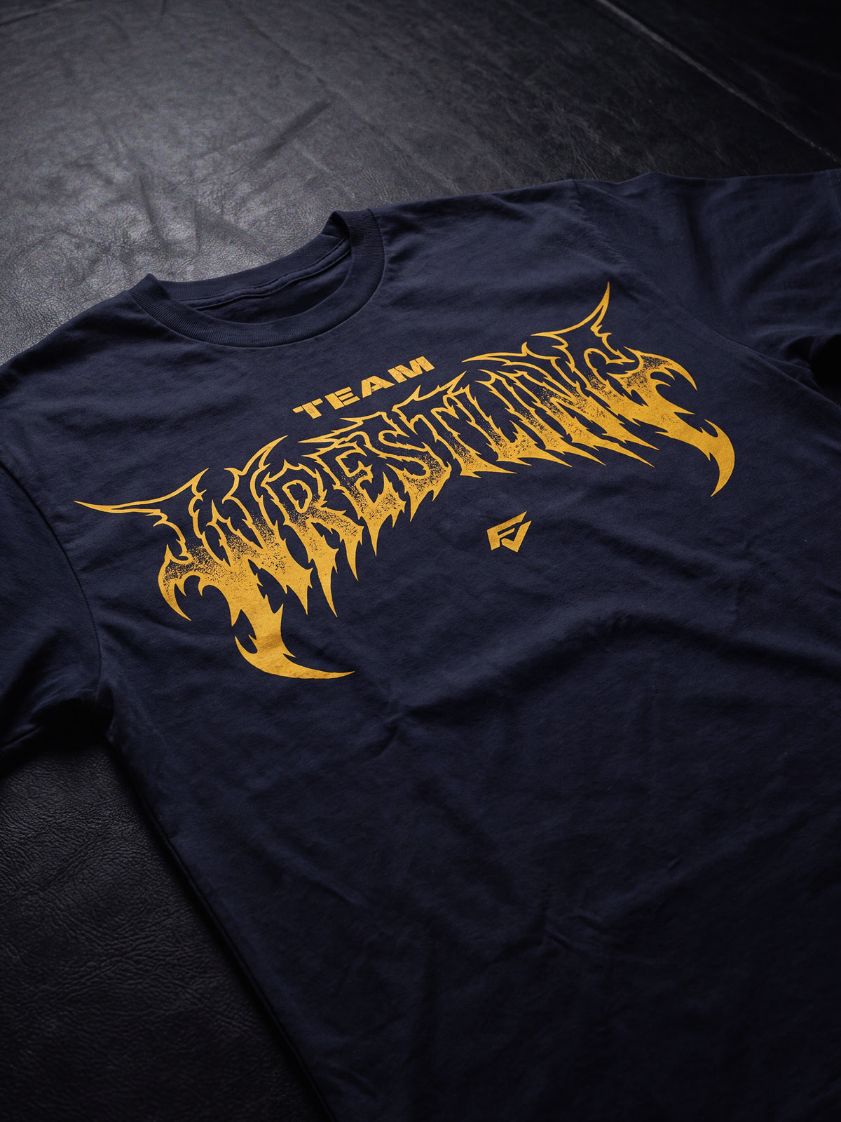 Team Wrestling Classic Tee - Navy Blue/Yellow