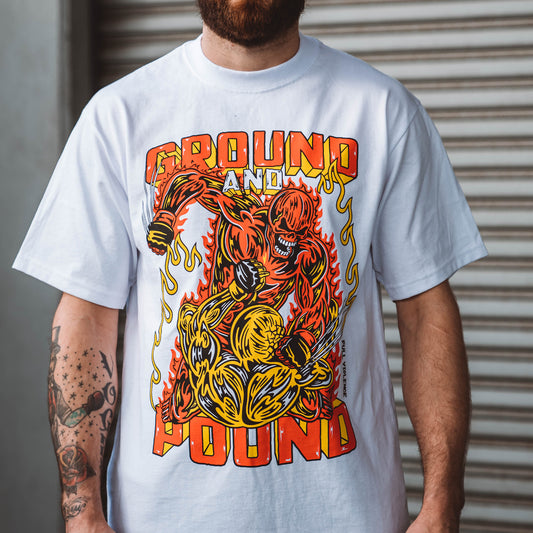 Ground and Pound "Classic" Tee in White