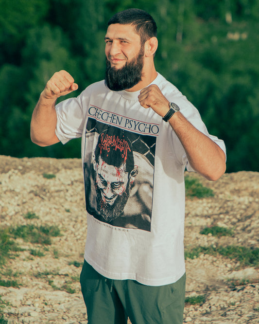 Chechen Psycho "Classic" Tee in White