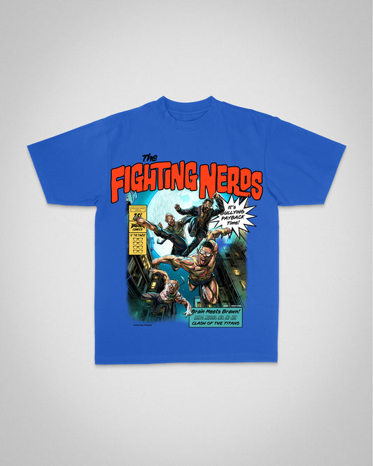 The Fighting Nerds Comic Book "Classic" Tee in Royal Blue