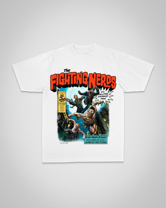 The Fighting Nerds Comic Book "Premium" Tee in White
