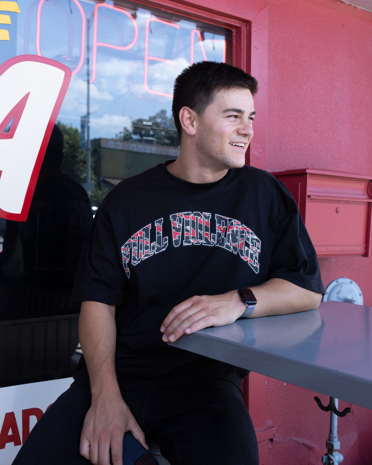 We Live for This Camo Red "Classic" Tee in Black