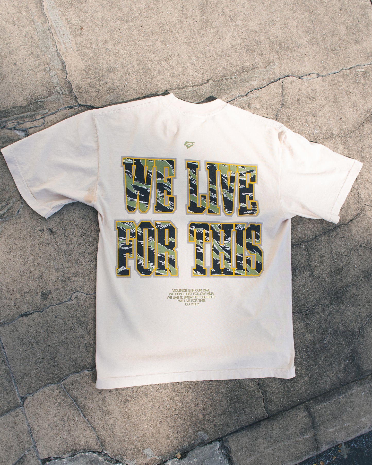 We Live for This Camo Tan "Premium" Tee in Beige
