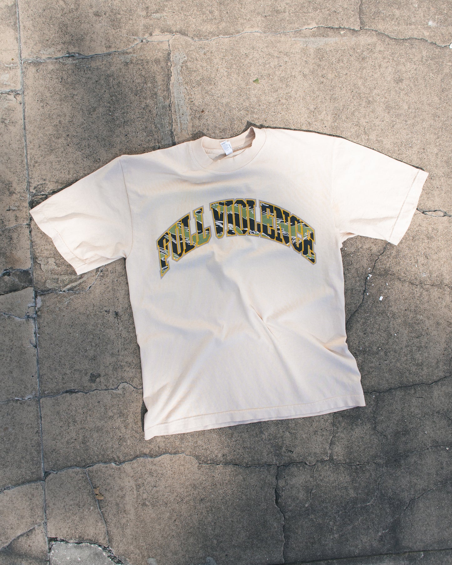 We Live for This Camo Tan "Premium" Tee in Beige