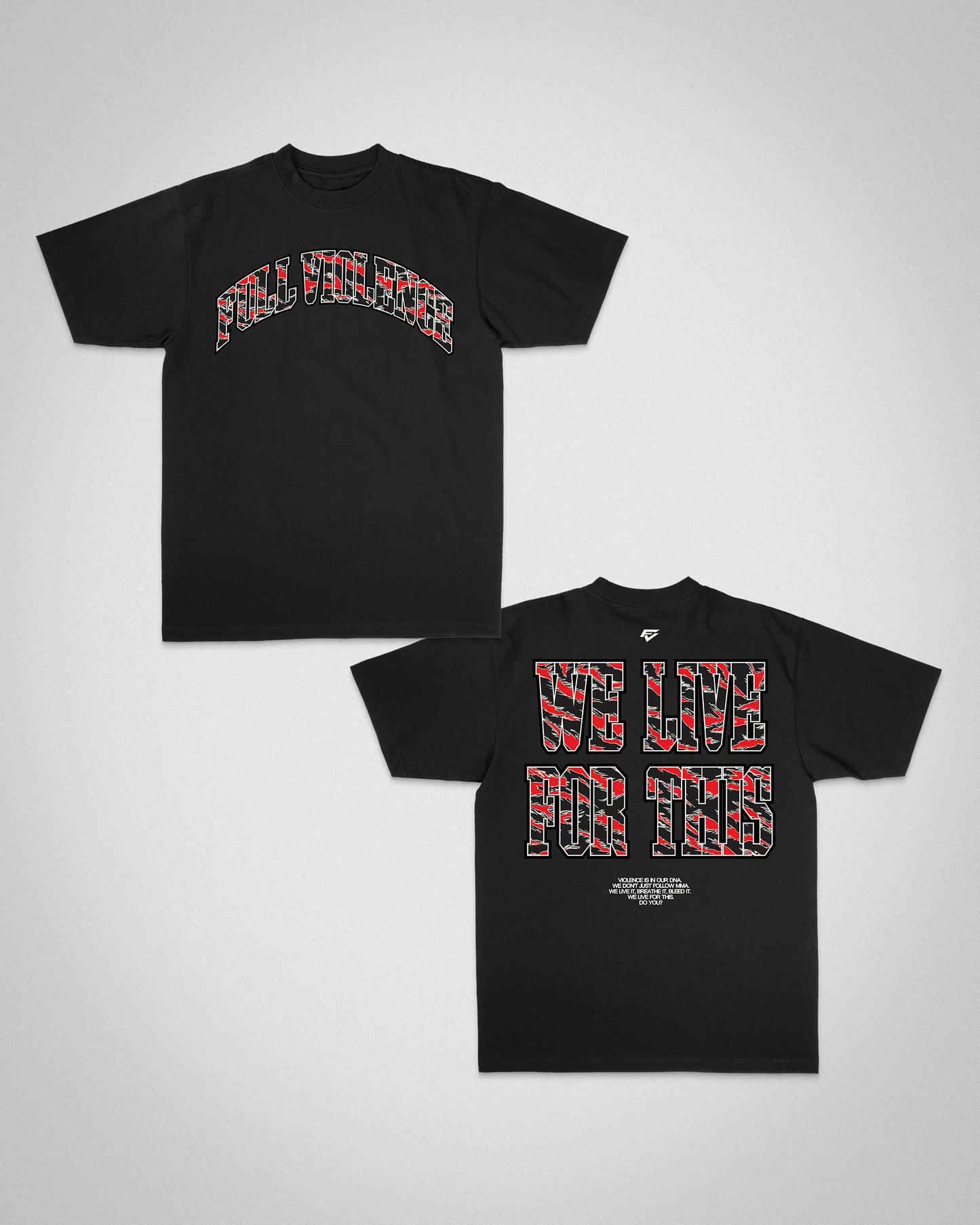 We Live for This Camo Red "Classic" Tee in Black