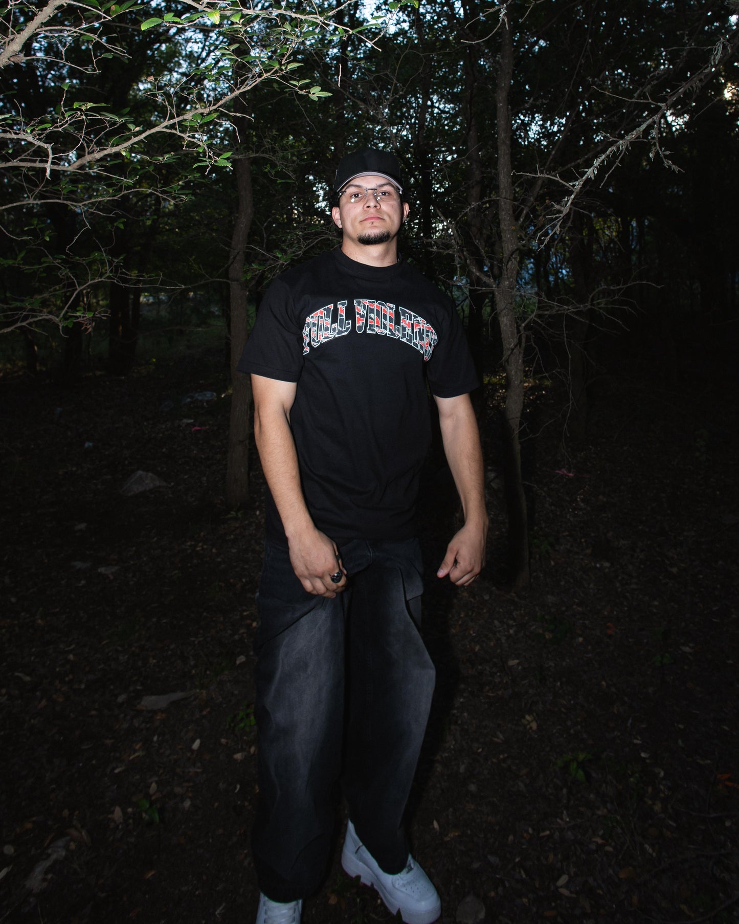 We Live for This Camo Red "Classic" Tee in Black